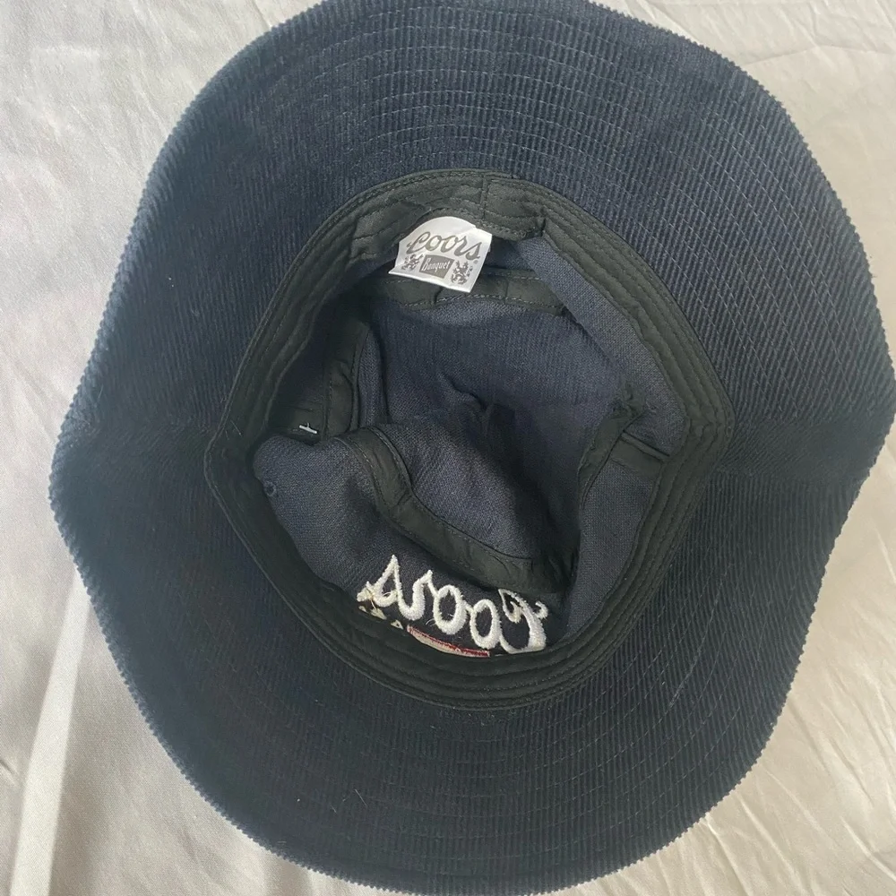 Coors Banquet Corduroy Bucket Hat Vintage Beer Boonie Cap One Size Navy Blue - Picture 7 of 7